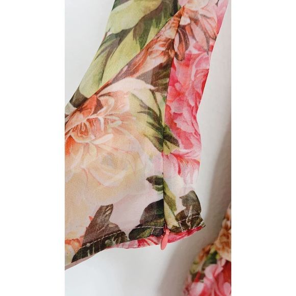 Bronx and Banco Rosa Wrap silk blend Dress in Rose & Multicolor XL(US10) - Picture 6 of 10